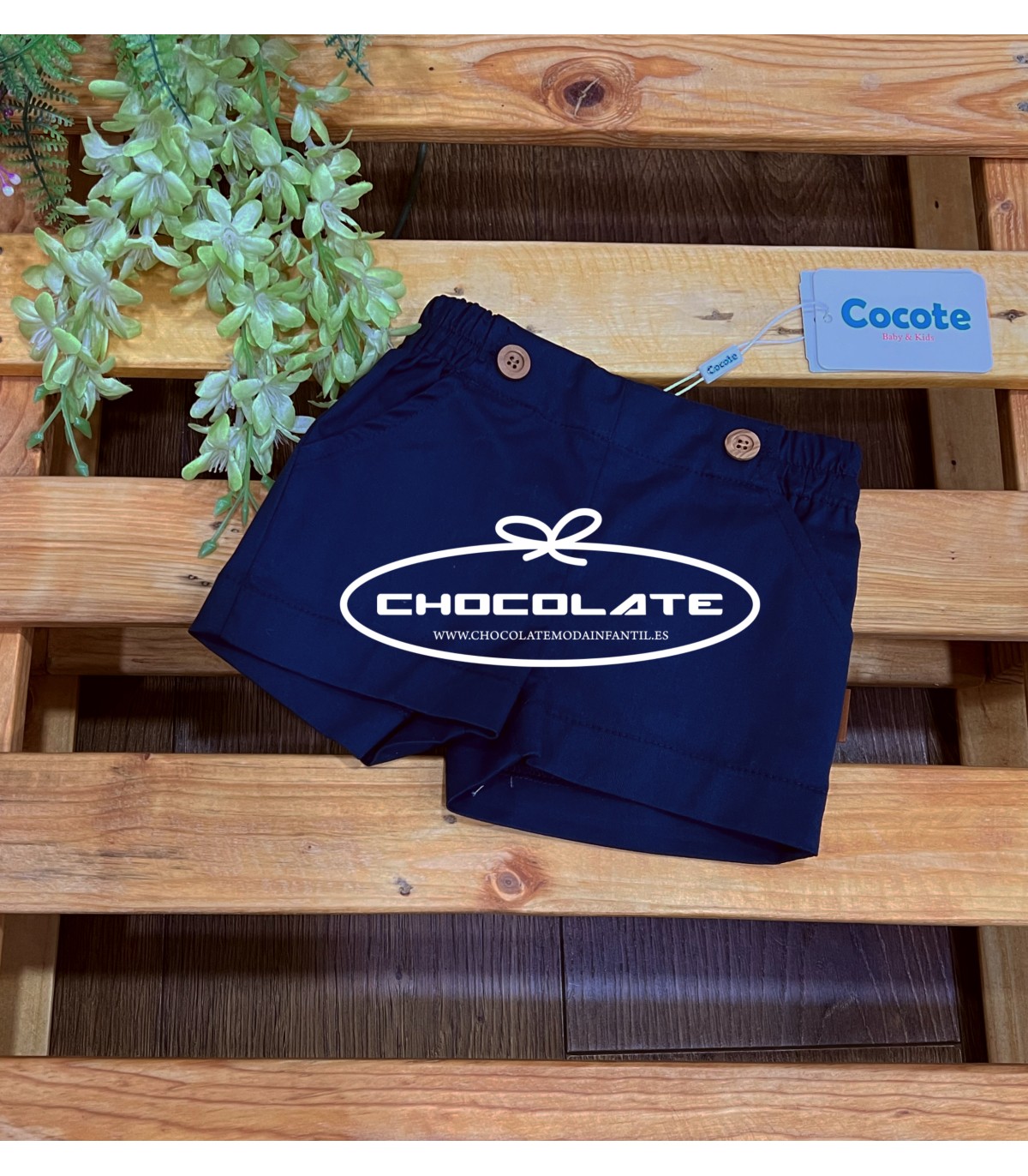 Pantalón corto azul marino de Cocote para niño | Pantalón corto azu...