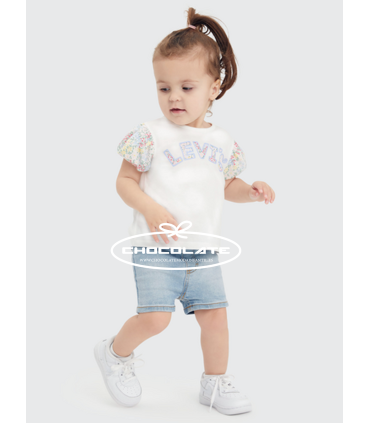 Conjunto short vaquero y camiseta de Levis kids para bebé niña | Co...