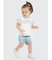 Conjunto short vaquero y camiseta de Levis kids para bebé niña