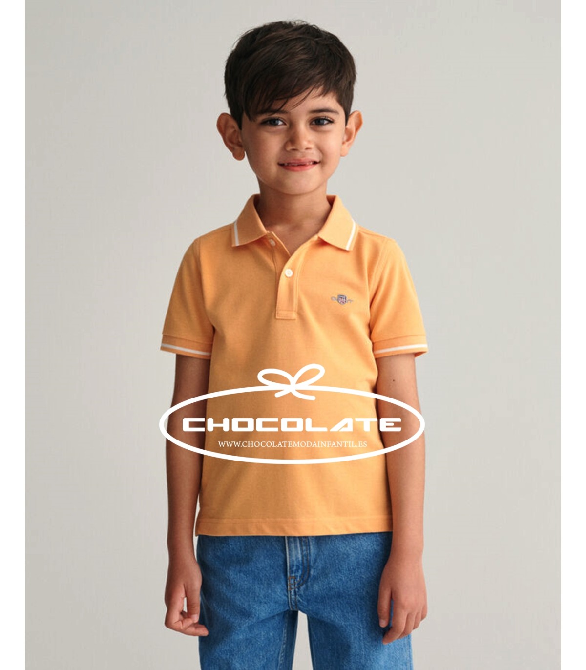 Polo color melocotón de Gant para niño | Polo para niño en un bonit...