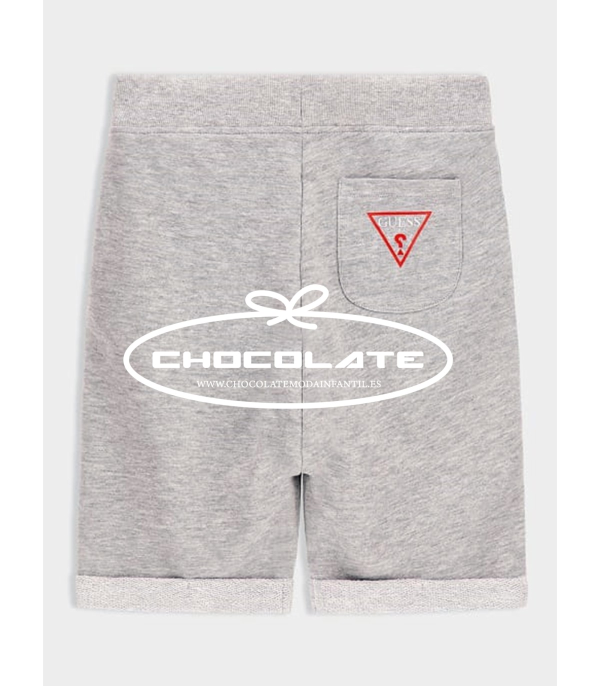 Bermuda básica en algodón gris de Guess para niño | Bermuda de algo...