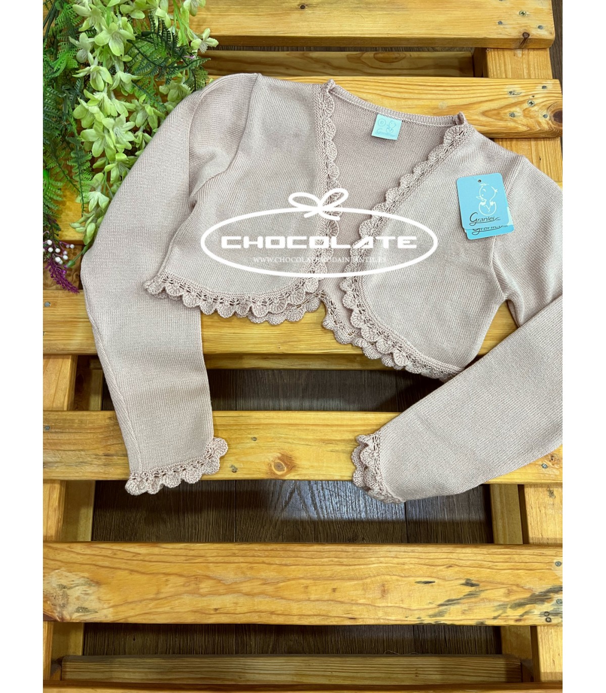 Chaqueta rosa empolvado con brillo de Granlei | Chaqueta corta de p...