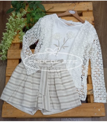 Conjunto para niña de short camiseta y chaqueta | Precioso conjunto...