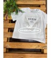 Camiseta blanca de Guess para niña | Preciosa camiseta para niña de...