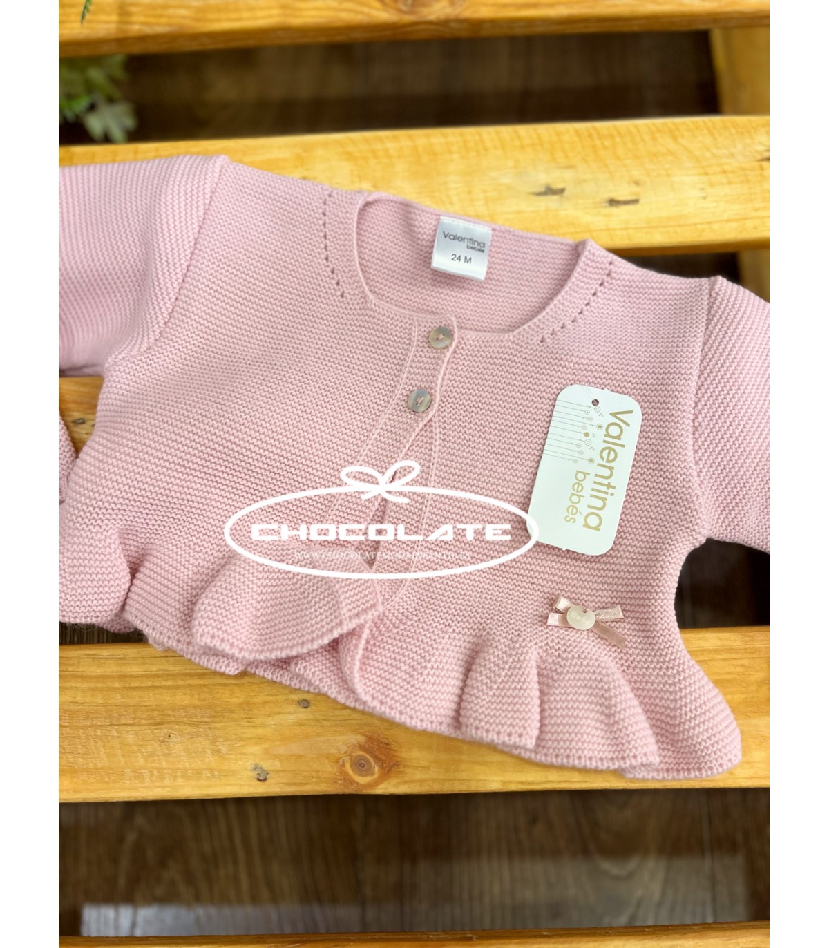 Chaqueta corta rosa empolvado de Valentina bebés | Chaqueta rosa em...