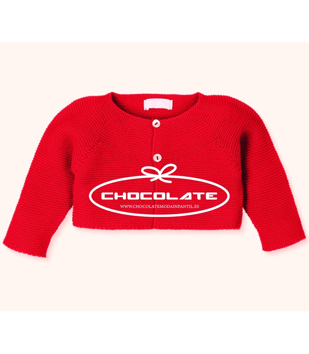 Chaqueta corta de punto color rojo de Mac ilusión para niña | Chaqu...