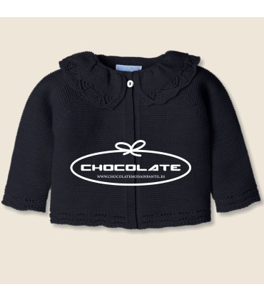 Chaqueta niña cuello volante azul marino de Mac ilusión | Chaqueta ...