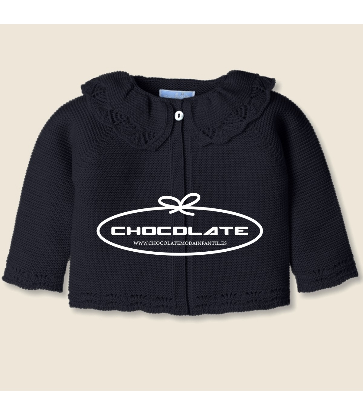 Chaqueta niña cuello volante azul marino de Mac ilusión | Chaqueta ...