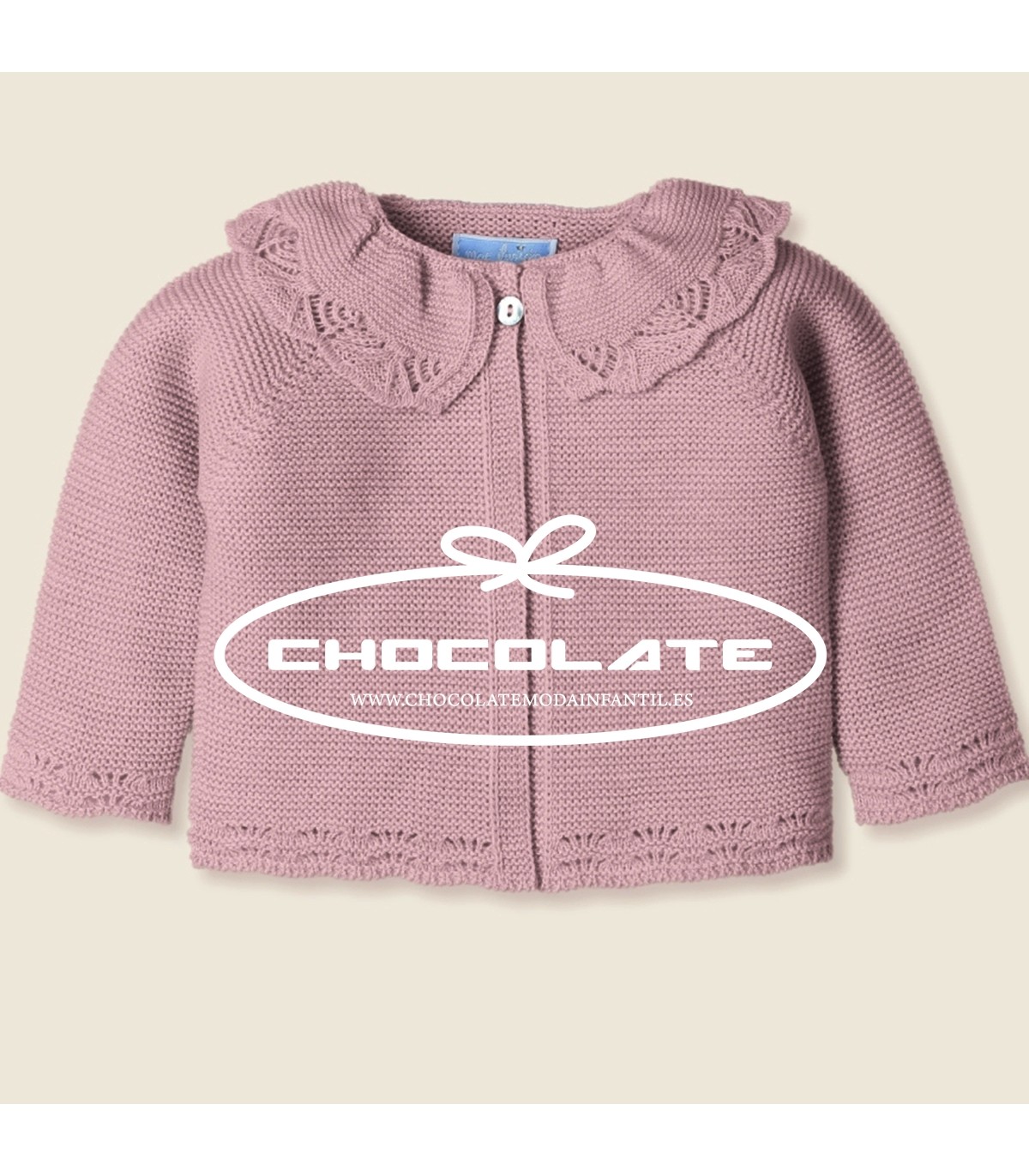 Chaqueta niña cuello volante color orquidea de Mac ilusión | Chaque...