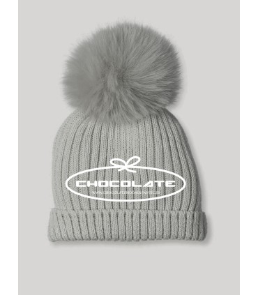 Gorro de canalé gris con pompón de Mac ilusión | Bonito gorro de pu...