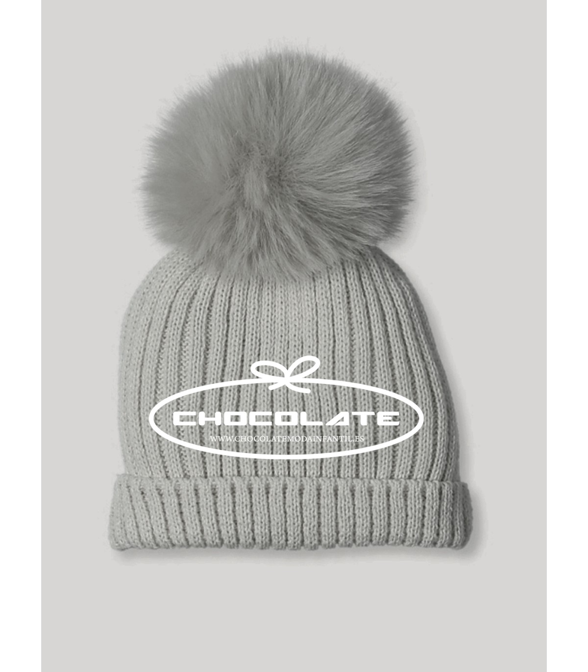Gorro de canalé gris con pompón de Mac ilusión | Bonito gorro de pu...
