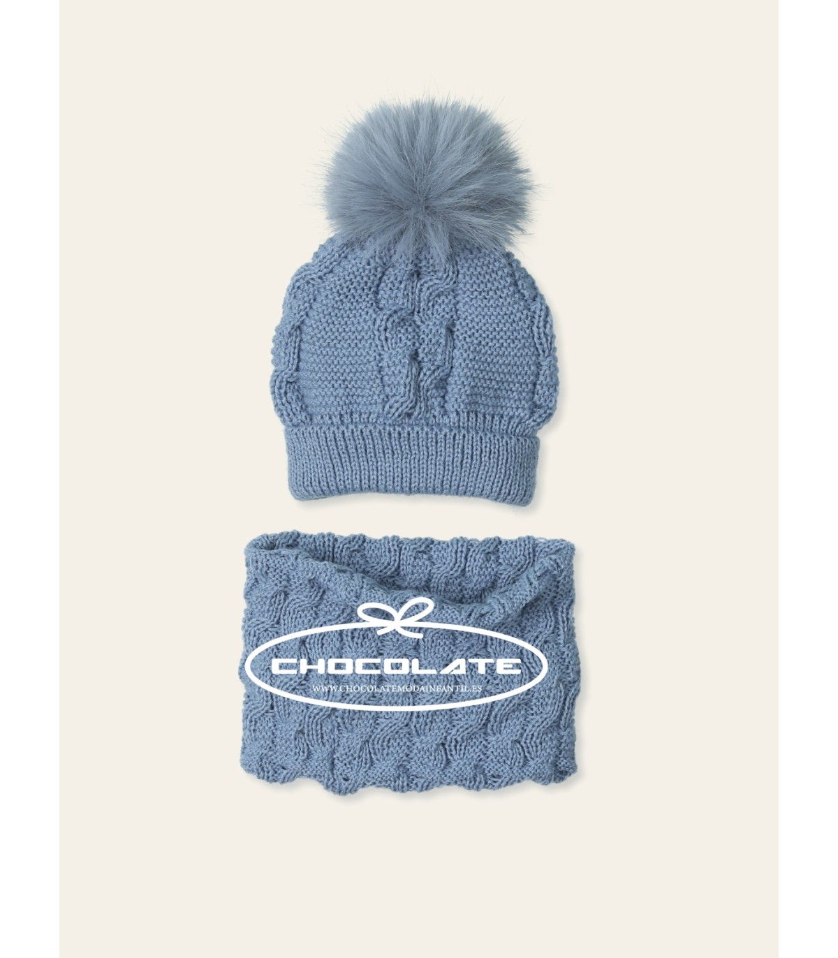 Conjunto gorro y cuello de punto azul de Mac ilusión | Conjunto de ...