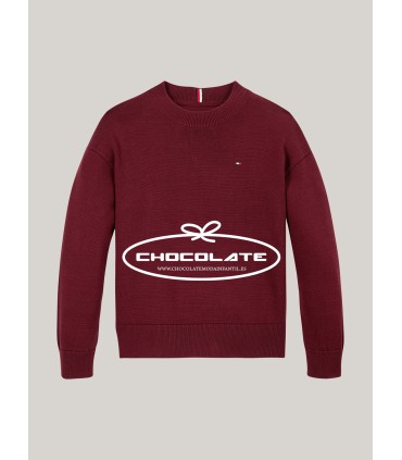 Jersey burdeos de Tommy Hilfiger para niño | Jersey básico para niñ...