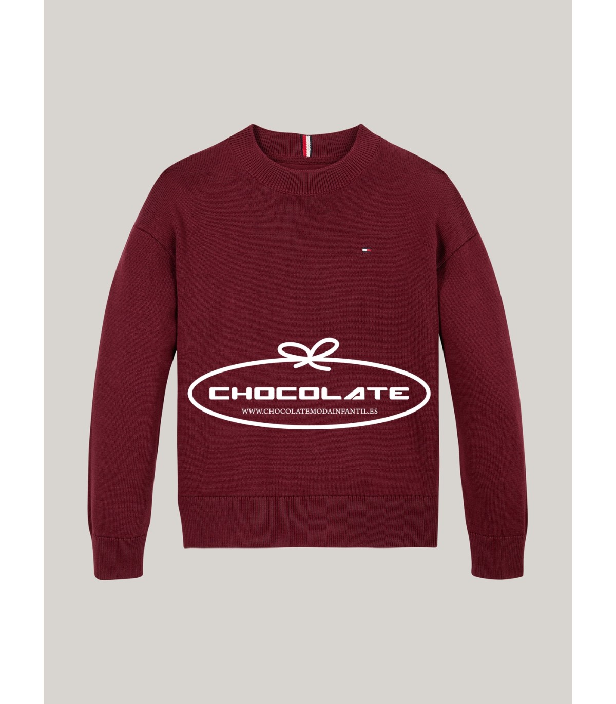 Jersey burdeos de Tommy Hilfiger para niño | Jersey básico para niñ...