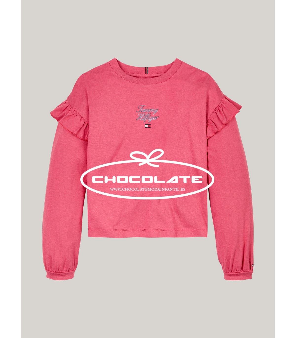 Camiseta fucsia de Tommy Hilfiger para niña | Camiseta para niña de...