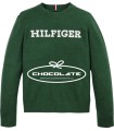 Jersey verde botella con logo blanco de Tommy Hilfiger
