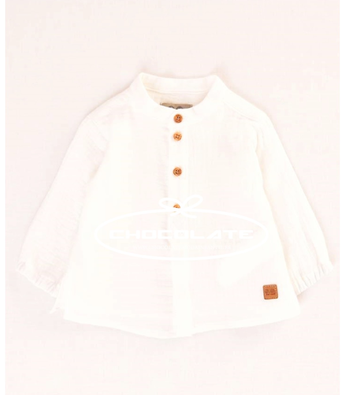 Camisa bambula blanca de José Varón para niño | Camisa de cuello ma...