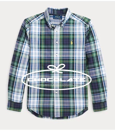 Camisa cuadro escocés verde de Ralph Lauren para niño | Camisa de c...