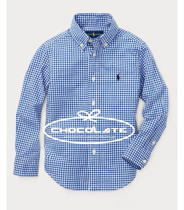 Camisa cuadro vichy azul de Ralph Lauren para niño | Camisa para ni...