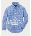 Camisa cuadro vichy azul de Ralph Lauren para niño