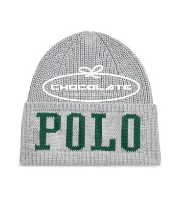 Gorro de invierno gris con logo verde de Ralph Lauren | Gorro gris ...