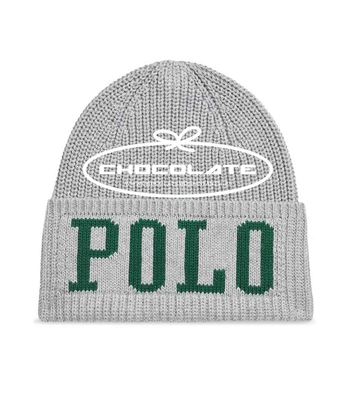 Gorro de invierno gris con logo verde de Ralph Lauren | Gorro gris ...