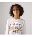 Camiseta blanca de Levis kids para niño con burdeos y crema | Camis...