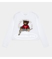 Camiseta blanca con oso de Guess para niña