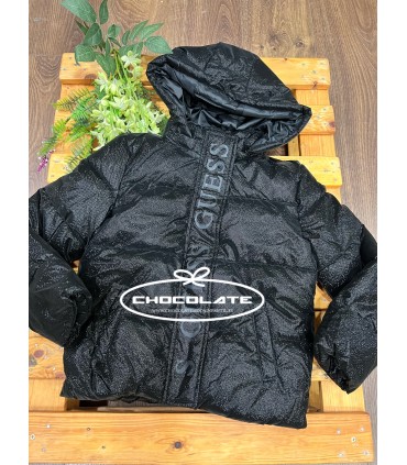 Plumífero negro de Guess kids para niña | Plumífero para niña de la...