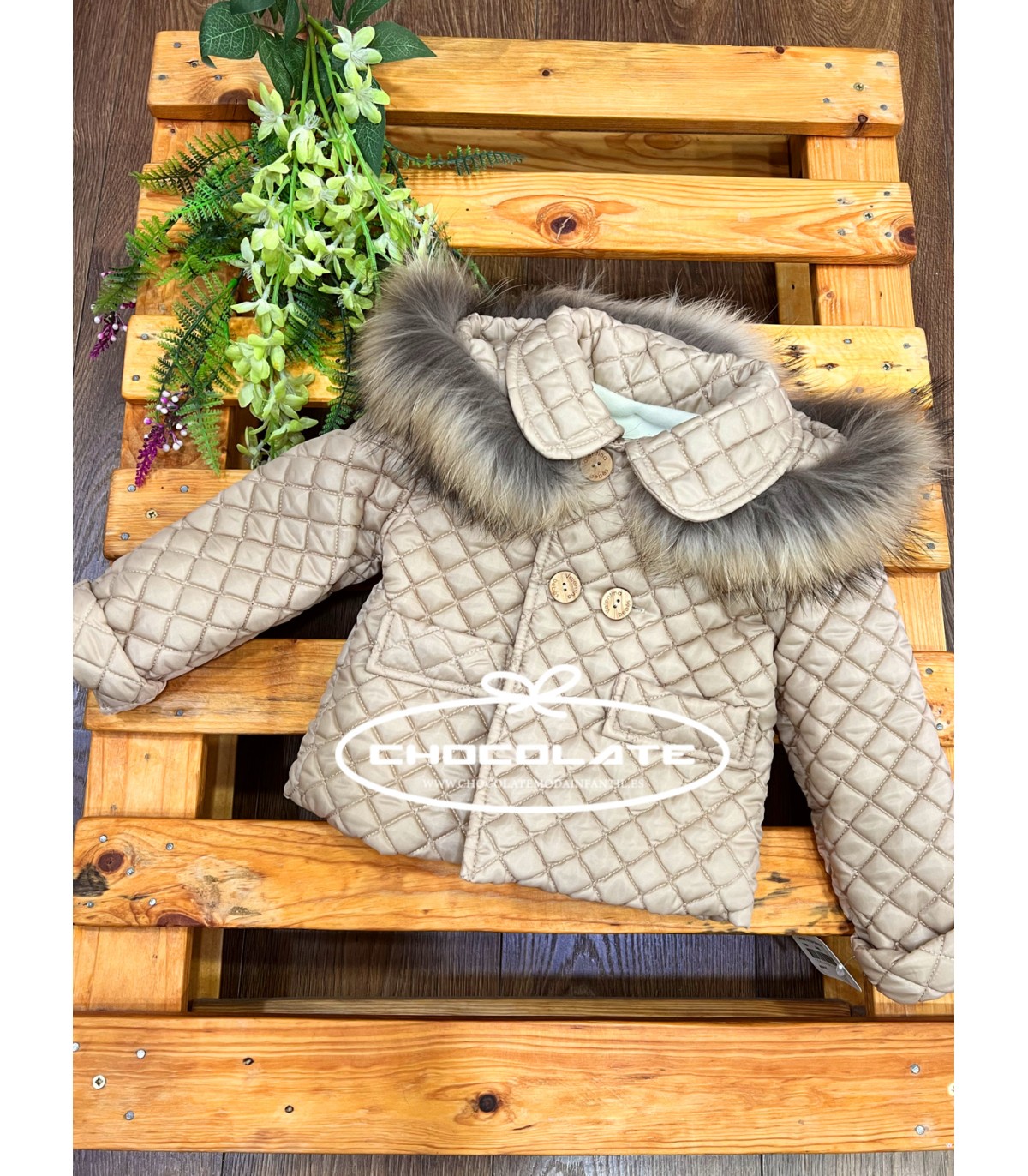 Chaquetón guateado camel para niño de Valentina bebés | Chaquetón g...