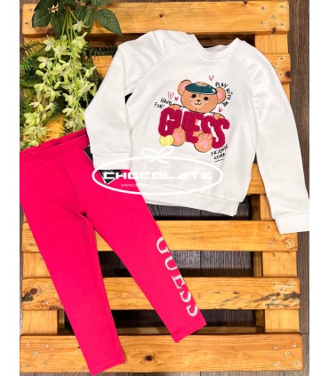 Chándal para niña con detalle de oso de Guess kids | Chándal para n...