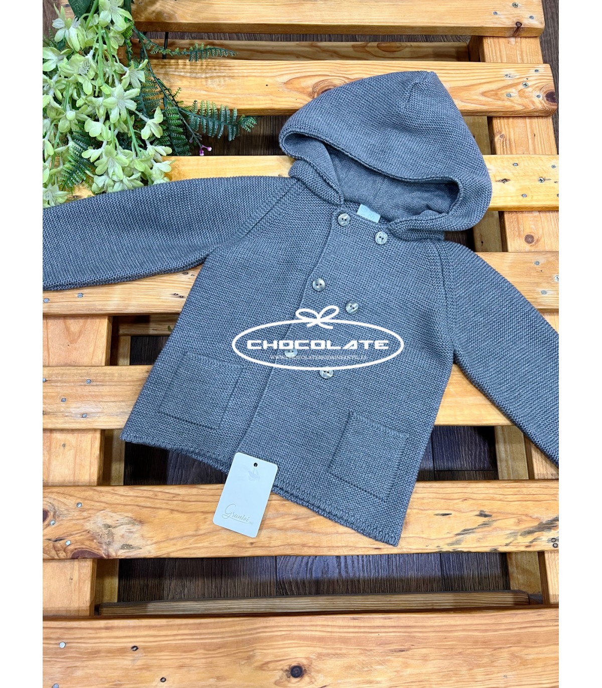 Chaquetón gris de Granlei para niño y niña | Chaquetón de punto en ...