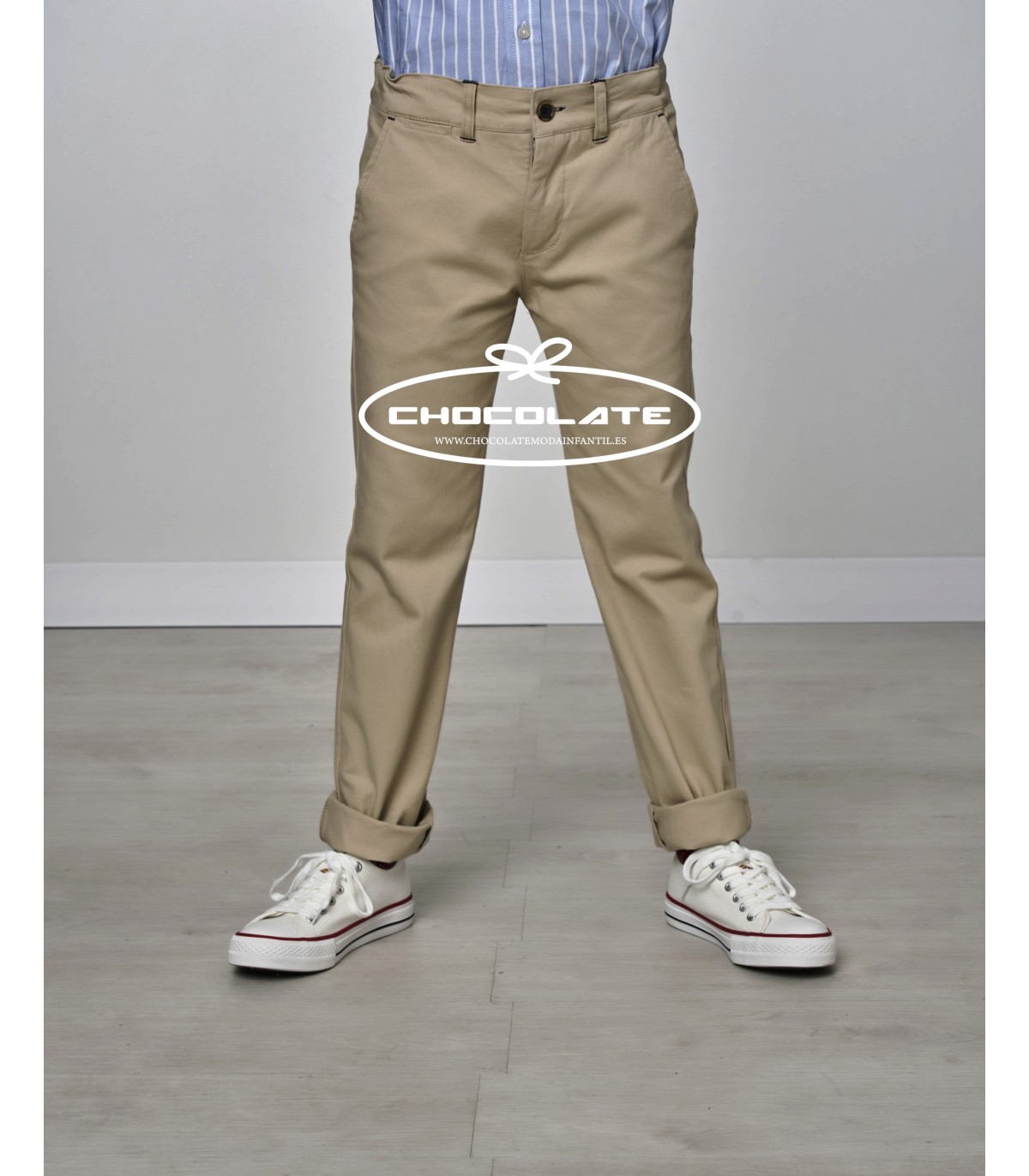 Pantalón tipo chino color camel oscuro de Spagnolo para niño | Pant...