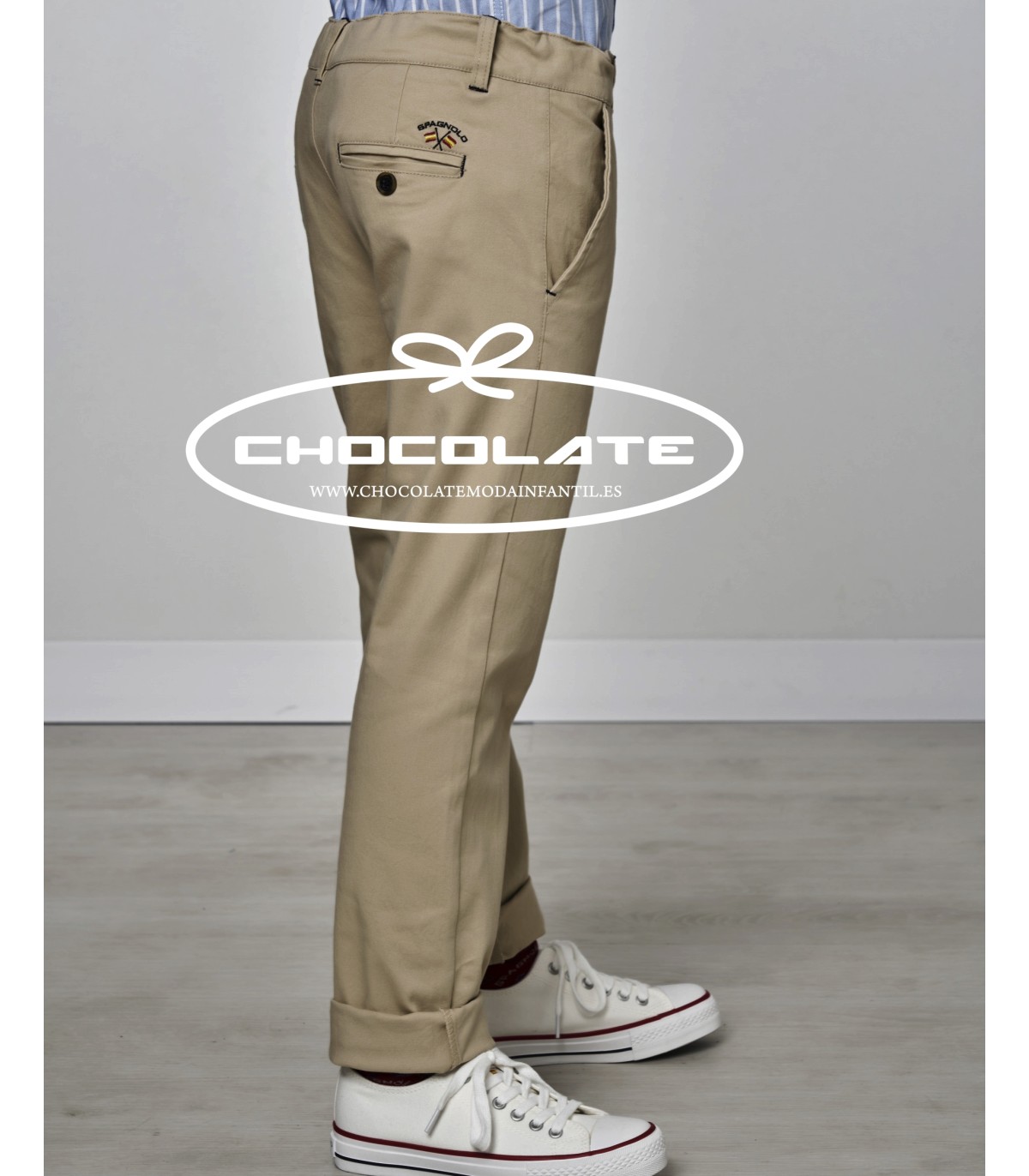 Pantalón tipo chino color camel oscuro de Spagnolo para niño | Pant...