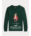 Camiseta verde osito manga larga de Ralph Lauren niño