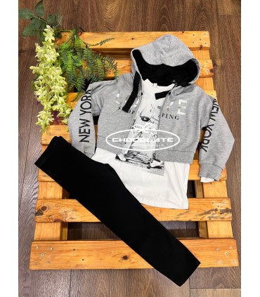 Chándal niña 3 piezas | Chándal para niña formado por sudadera abie...