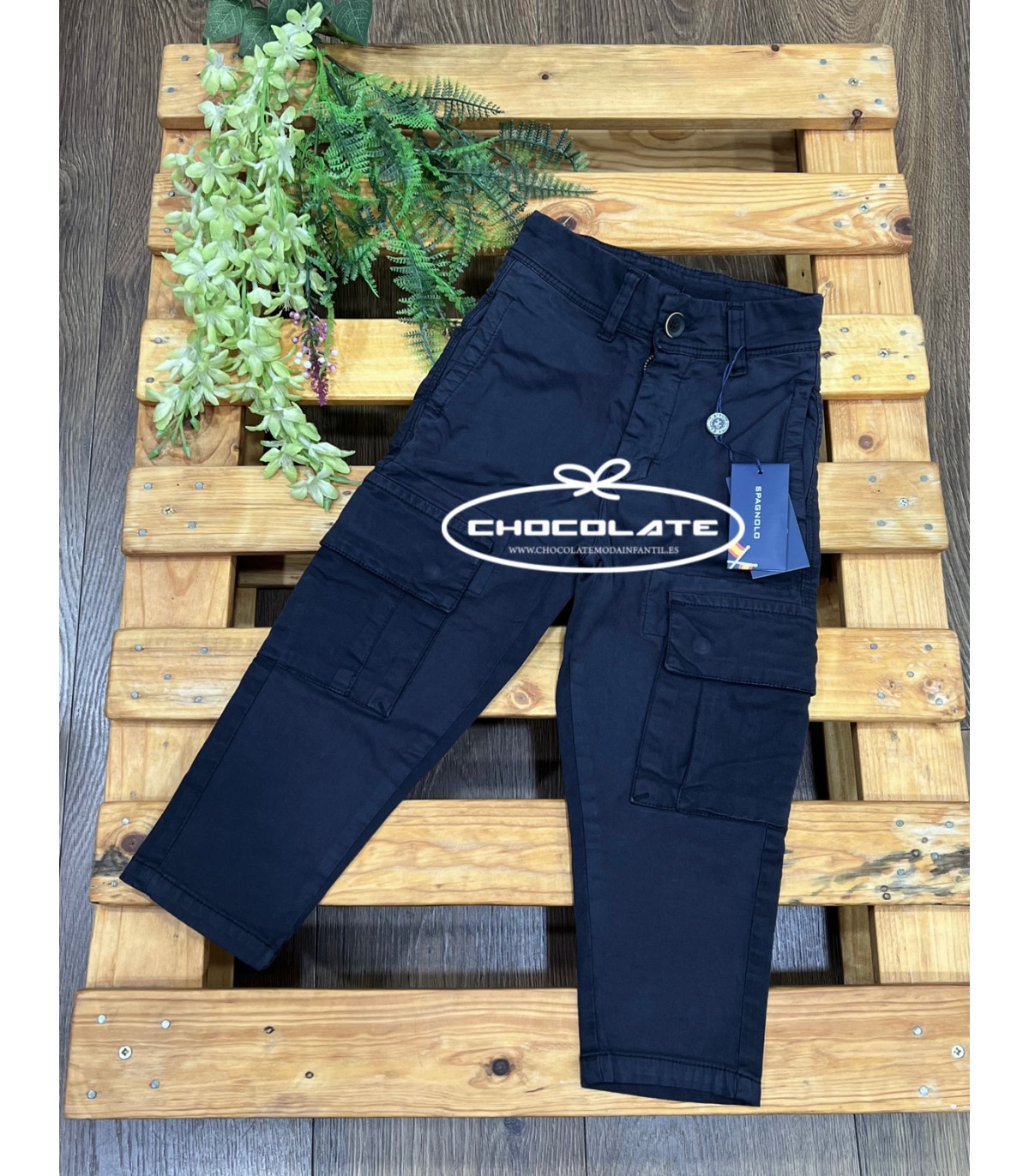 Pantalón cargo azul marino de Spagnolo para niño | Pantalón azul ma...