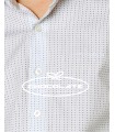 Camisa blanca con motivos azules y color topo de Spagnolo | Camisa ...