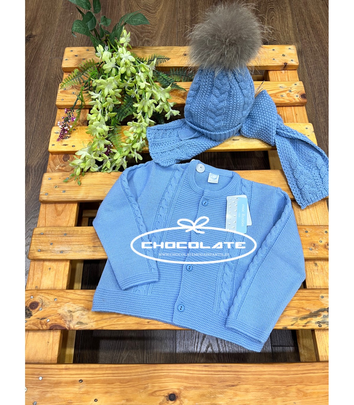 Chaqueta azul azafata de Mac ilusión | Chaqueta de punto azul azafa...