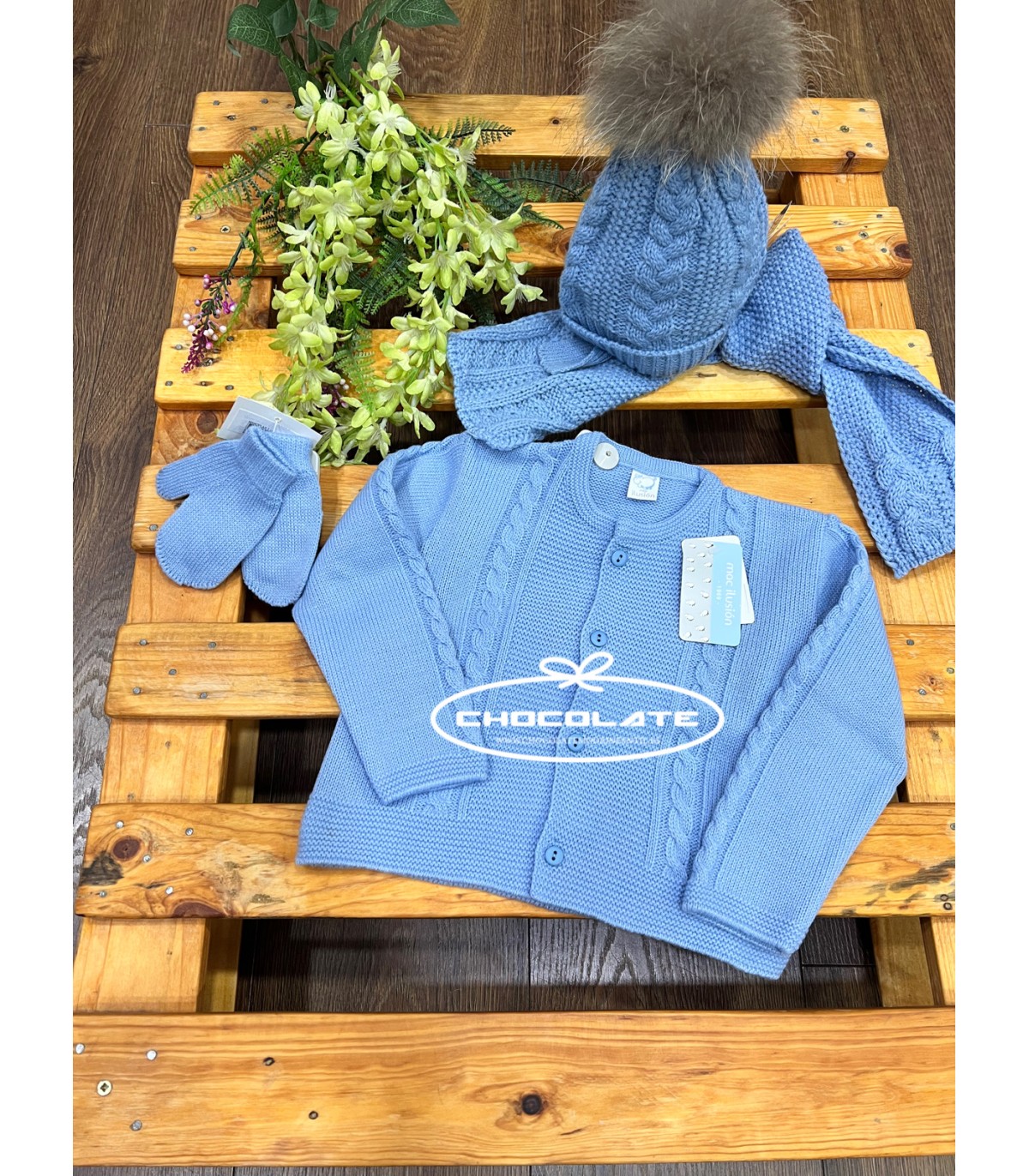 Chaqueta azul azafata de Mac ilusión | Chaqueta de punto azul azafa...