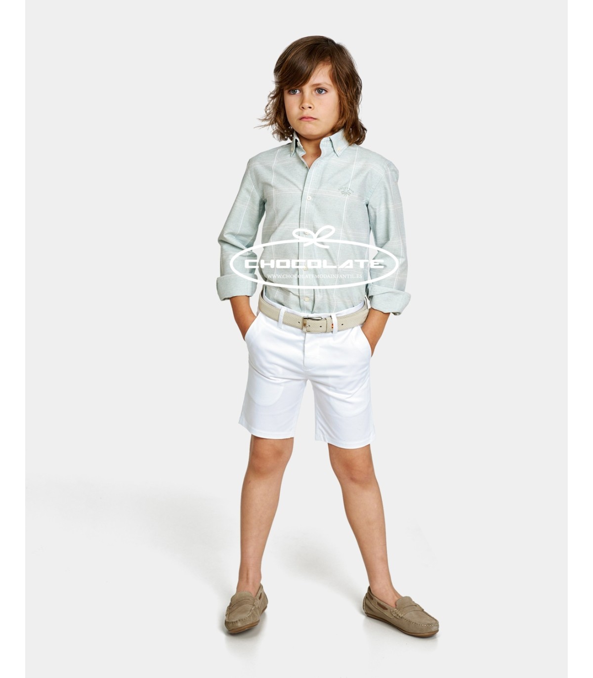 Bermuda blanca Spagnolo para niño | Bermuda blanca para niño de la ...