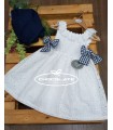 Vestido niña en tejido blanco perforado de Mon petit bonbon