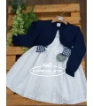 Vestido niña en tejido blanco perforado de Mon petit bonbon | Vesti...