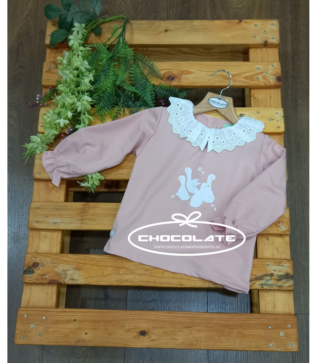 Sudadera niña rosa con motivo de ocas de Pio Pio | Sudadera para ni...