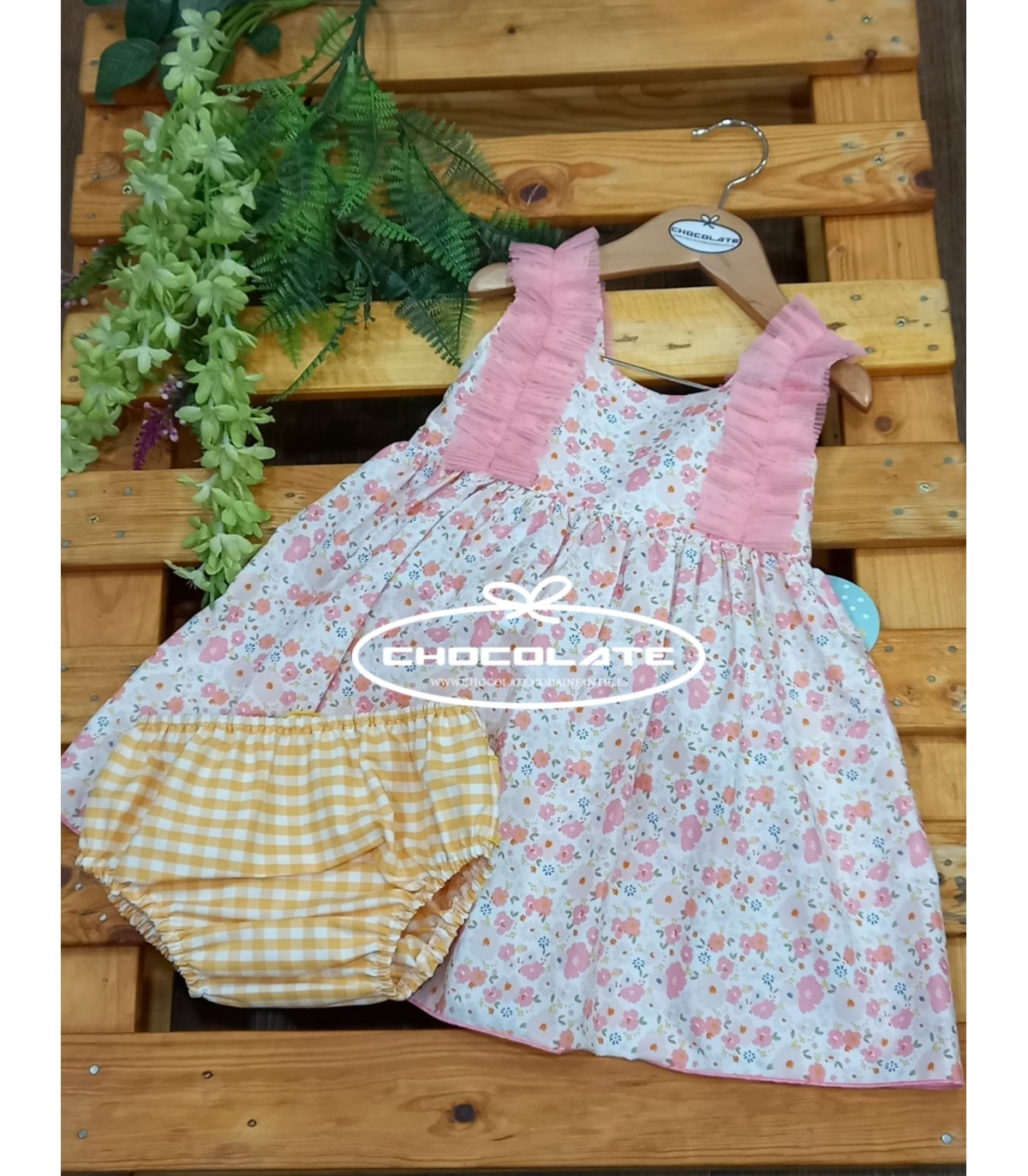 Jesusito niña liberty rosa con tul de Pio Pio | Jesusito para niña ...