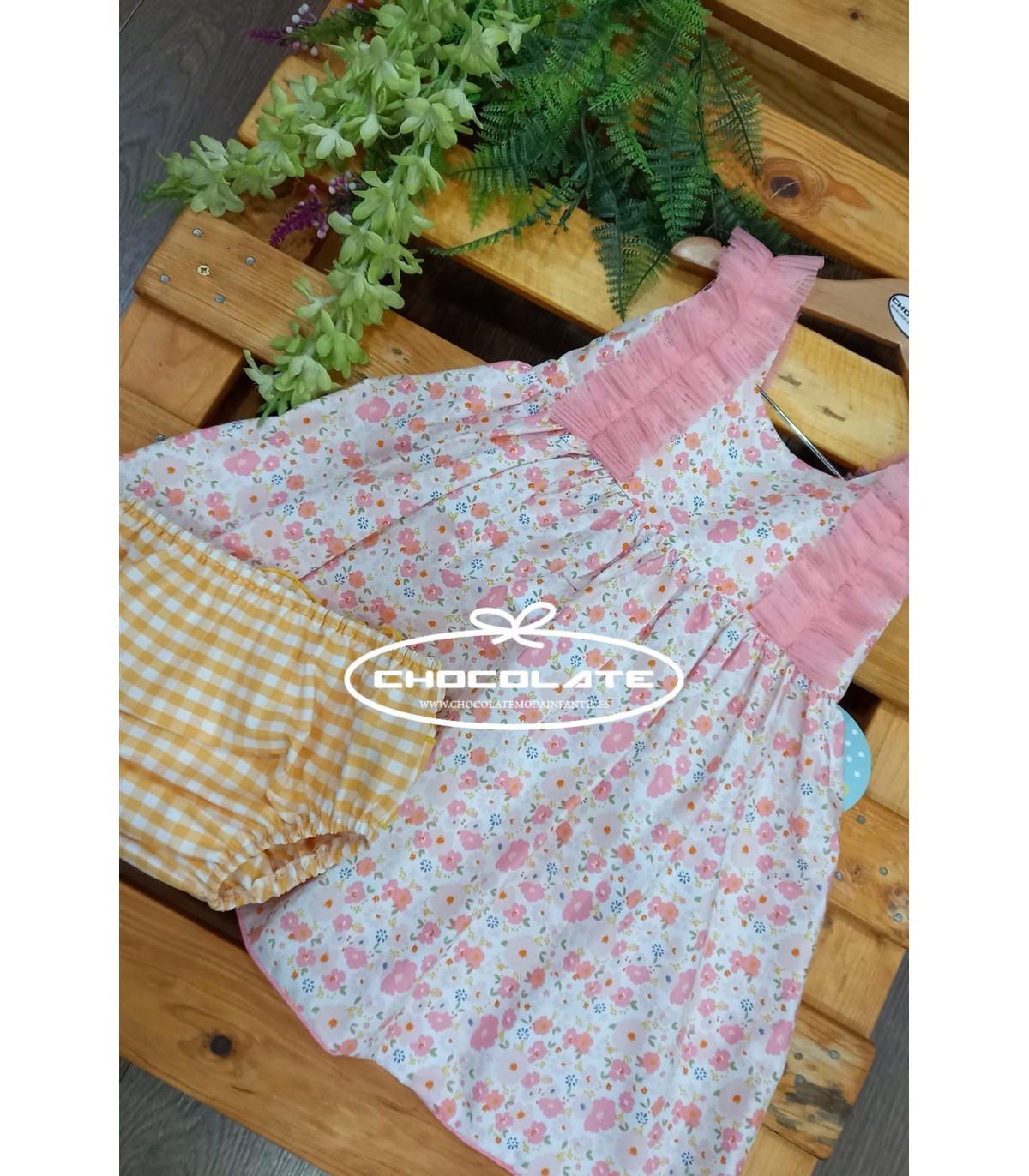 Jesusito niña liberty rosa con tul de Pio Pio | Jesusito para niña ...