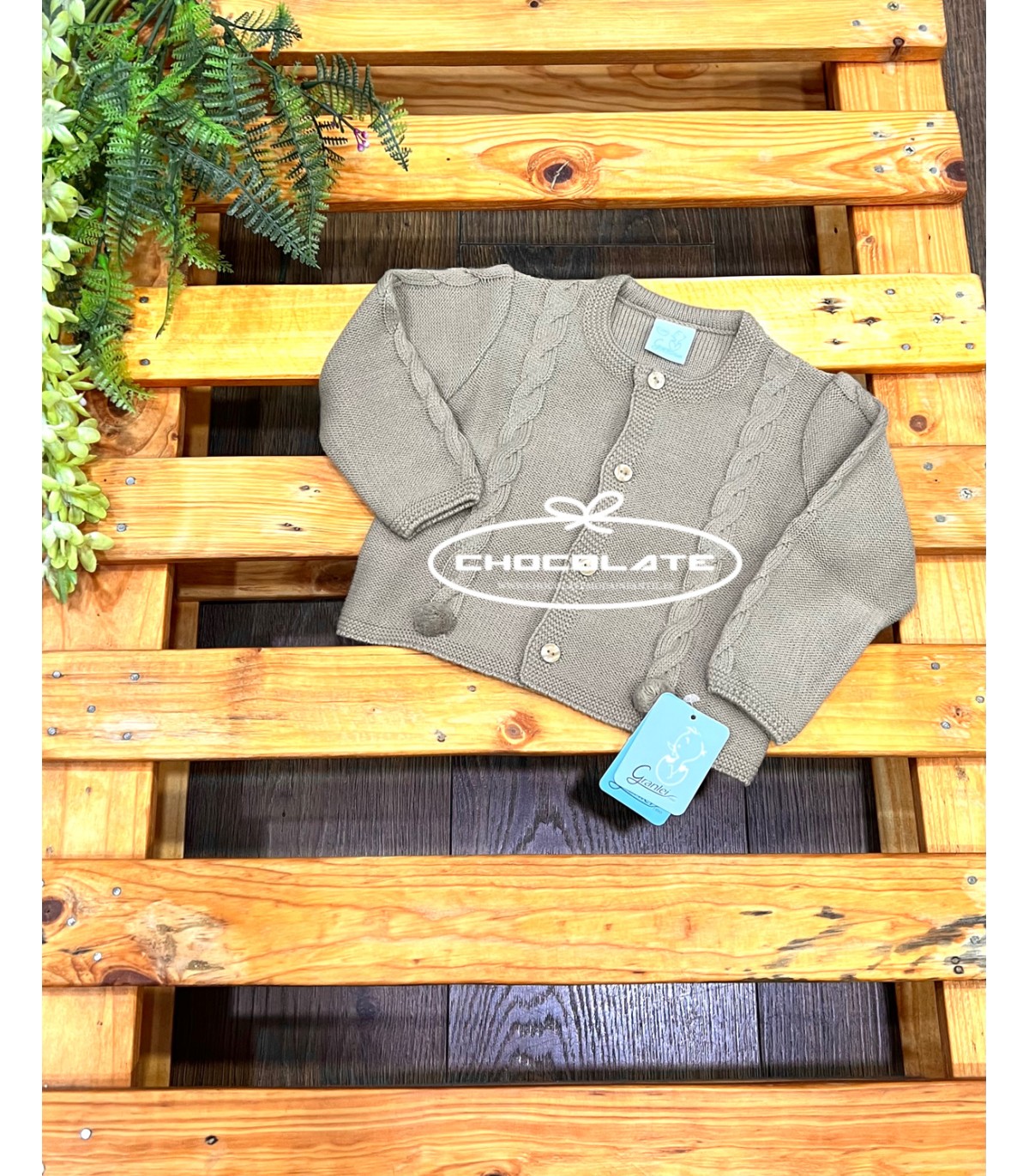 Chaqueta camel con ochos de Granlei | Chaqueta camel para niño de l...