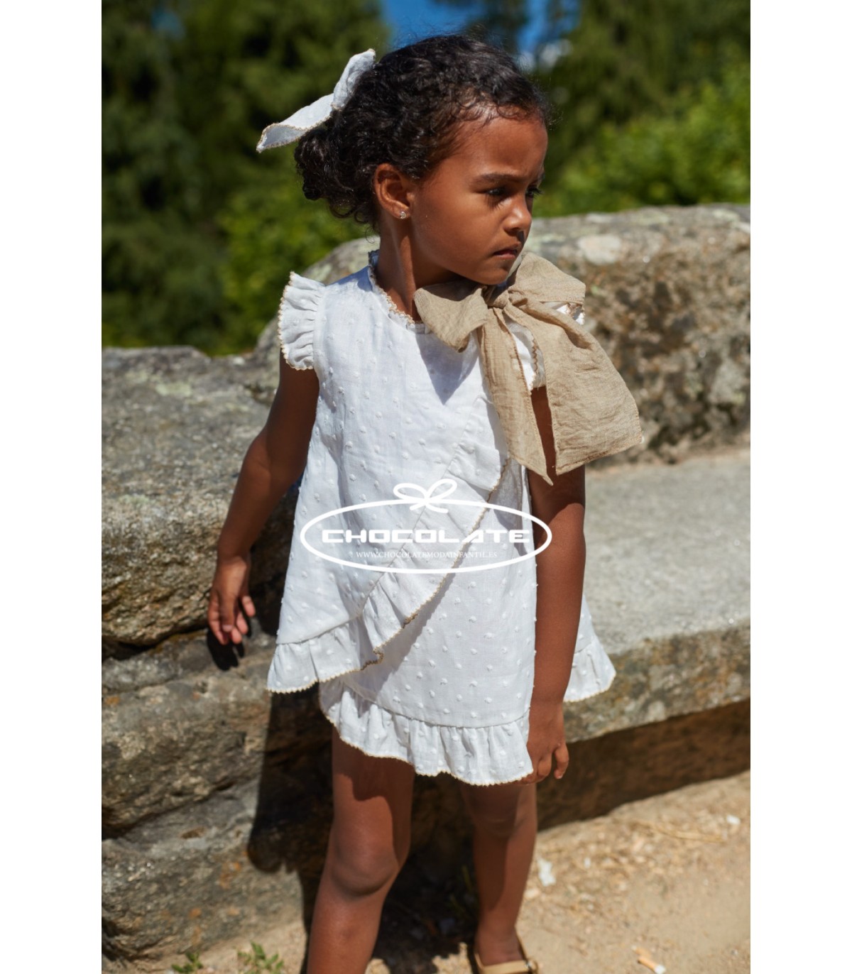 Vestido lino cruzado colección Black and white de La Martinica | Ve...