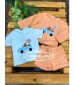 Conjunto tres piezas naranja de Valentina bebés para niño