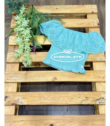 Top engomado verde agua de Mon Petit Bonbon para niña | Precioso to...